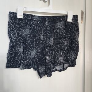 PINK Victoria's Secret Black Spiderweb Pajama Shorts Size L